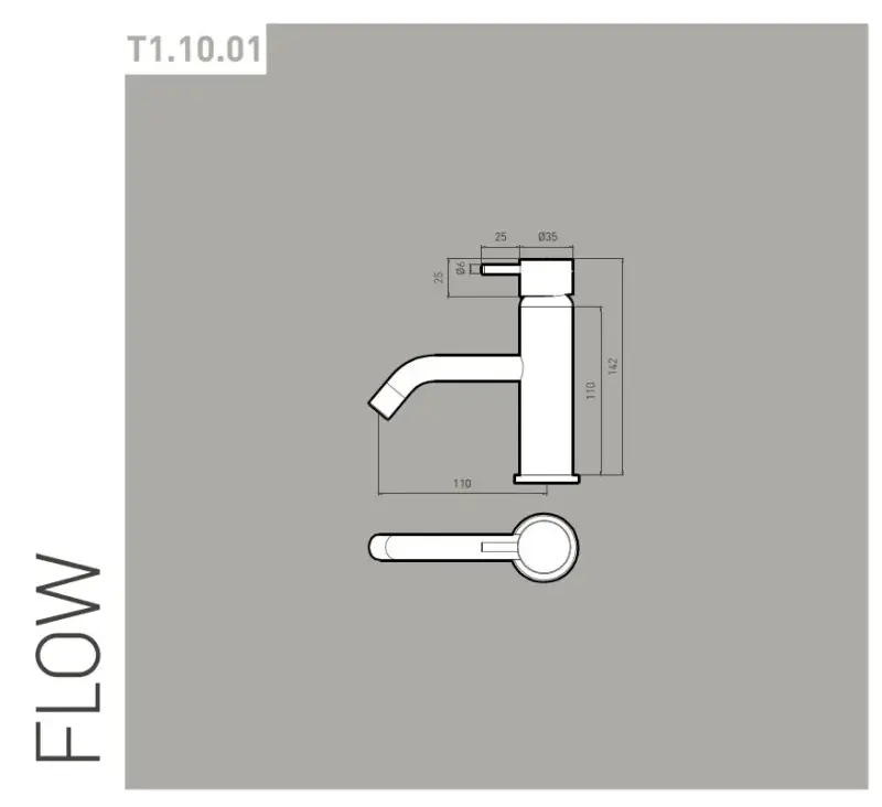 Waterevolution Flow βρύση νιπτήρα μαύρο ματ T1101APR