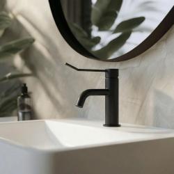 WaterEvolution Flow μπαταρία νιπτήρα με κλικ βαλβίδα μαύρο ματ T111PR