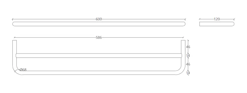 Εξέλιξη νερού ροή διπλή θήκη πετσέτας 60εκ πλήρως ανοξείδωτο ατσάλι A112DIE