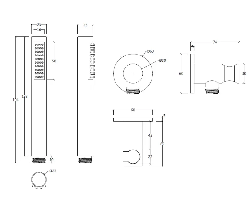 Waterevolution Flow σετ μπάνιου με σύνδεση τοίχου, εξ ολοκλήρου από ανοξείδωτο ατσάλι T1621IE