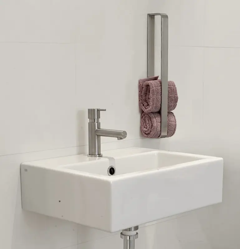 Waterrevolutie Diepe verticale handdoekhouder 40cm RVS A216IE