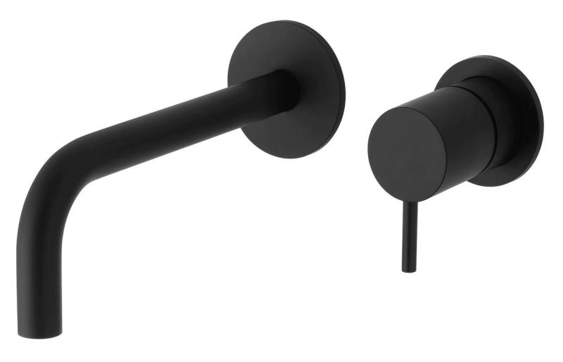 Waterevolution Flow ενσωματωμένη βρύση νιπτήρα μαύρη ματ με έξοδο 15cm T116BPR-15