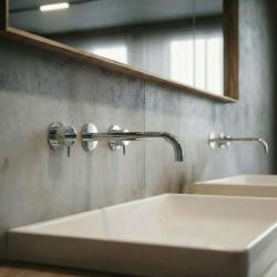 Waterevolution Flow 3-οπών Εντοιχισμένη Βρύση Νιπτήρα Χρώμιο με έξοδο 21 cm T1163F01-21