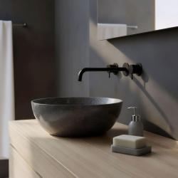 Waterevolution Flow 3-οπών ενσωματωμένη βρύση νιπτήρα Μαύρο ματ με έξοδο 25 cm T1163FPR-25