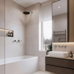 Waterevolution Flow ενσωματωμένος θερμοστάτης ντους στρογγυλή ροζέτα χρώμιο T142TB01