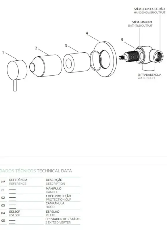 WaterEvolution Flow εντοιχισμένος 2-δρόμων εκτροπέας στρογγυλή ροζέτα χρώμιο T1482S01