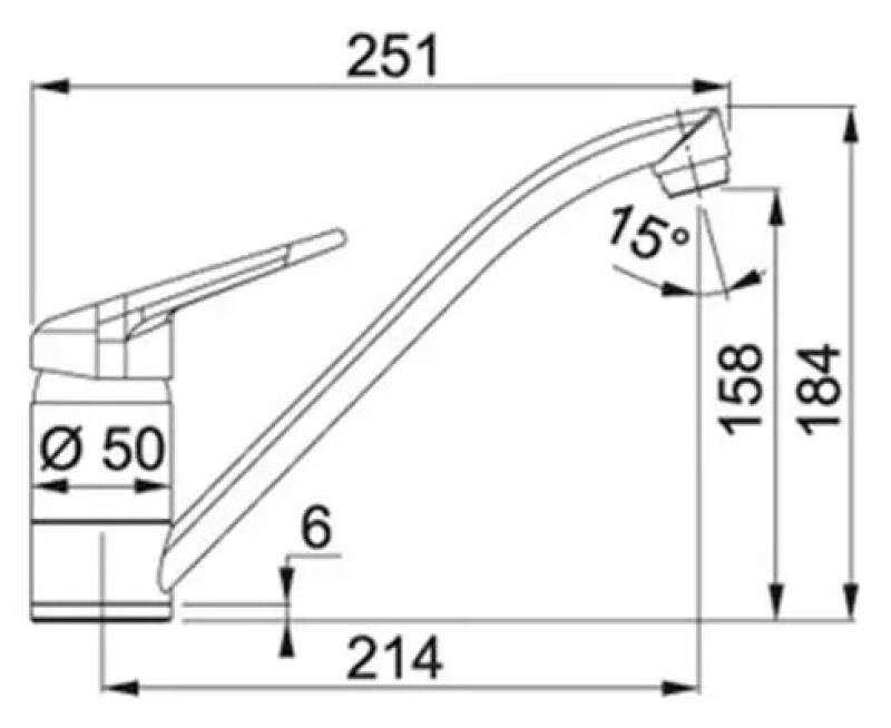 Φράνκε Βρύση Κουζίνας Delta Novara Plus σταθερή ροή χρωμίου 115.0347.142