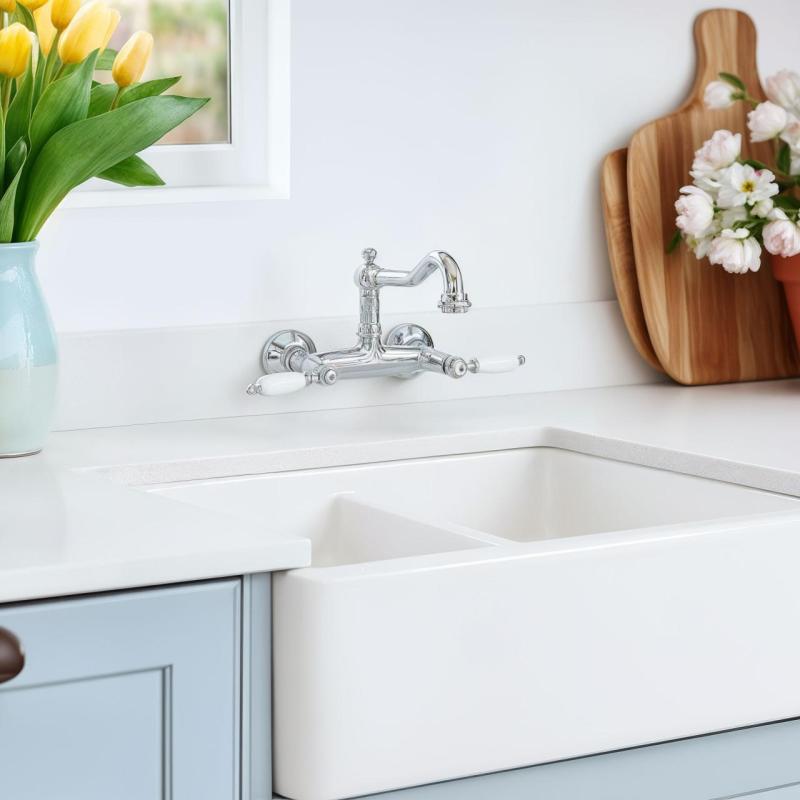 PB κλασική μπαταρία τοίχου με λευκές λαβές Χρώμιο 1208854172