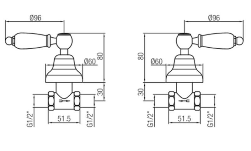 PB κλασική εντοιχισμένη ντουζιέρα με λευκές λαβές Inox 1208854582