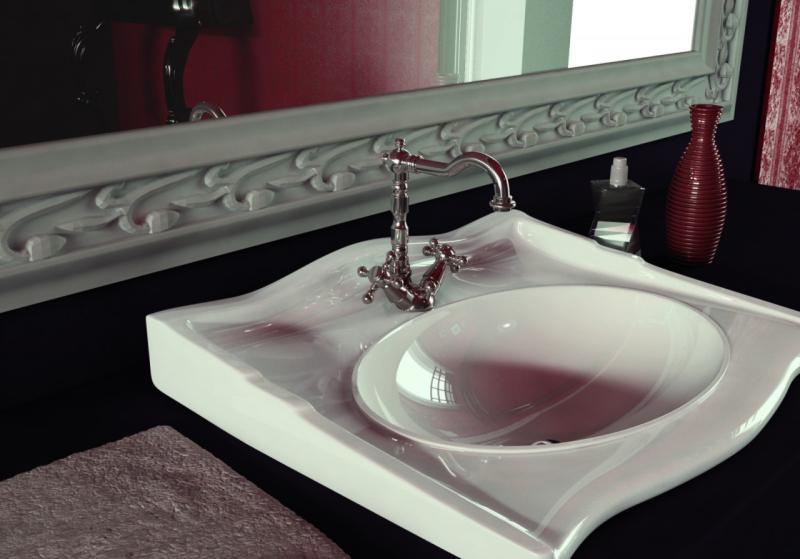 PB κλασική μπαταρία νιπτήρα με σταυροειδείς λαβές και ρουξούνι 18,5 cm Χρώμιο 1208854932