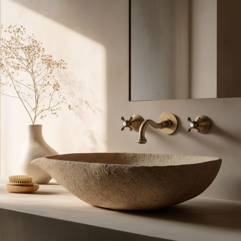 PB κλασική εντοιχισμένη βρύση τοίχου με αστέρια 16 εκ. στόμιο μπρούντζος 1208855052