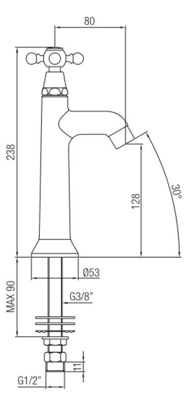 PB κλασική βρύση με αστέρι κουμπί κρύο νερό μπρούντζος 1208855542