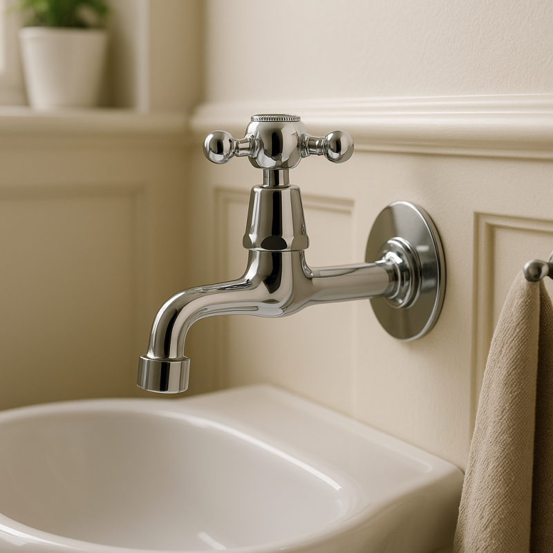 PB κλασική βρύση τοίχου με αστέρι για κρύο νερό χρώμιο 1208855592