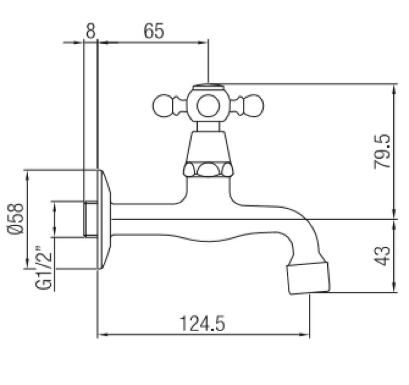 PB κλασική βρύση τοίχου με αστέρι κρύο νερό μπρούντζος 1208855602