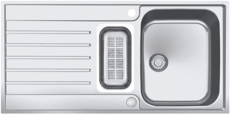 Φράνκε Άργκος AGX 251 1,5 ανοξείδωτος νεροχύτης με αποστράγγιση επίπεδης εντοιχισμένης εγκατάστασης 1000x510 127.0380.391