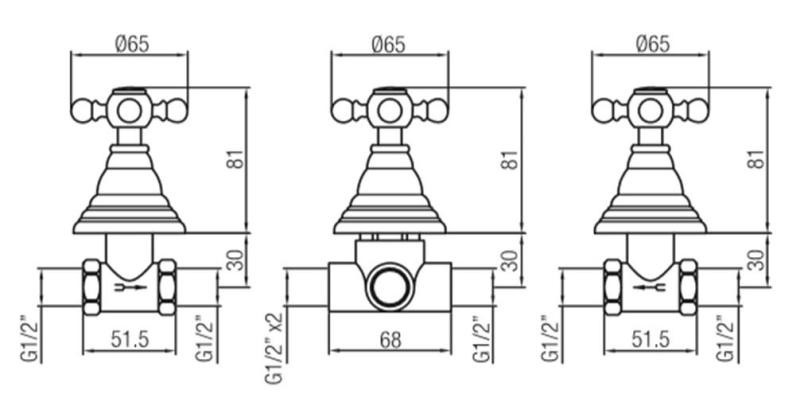 PB κλασικό σετ εντοιχισμένης ντουζιέρας 3 κατευθύνσεων με εκτροπέα και αστέρια κουμπιά, ανοξείδωτο ατσάλι 1208889772