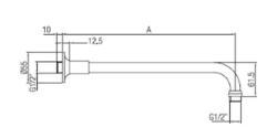 PB κλασικός βραχίονας ντους χρώμιο 40εκ 1208898912