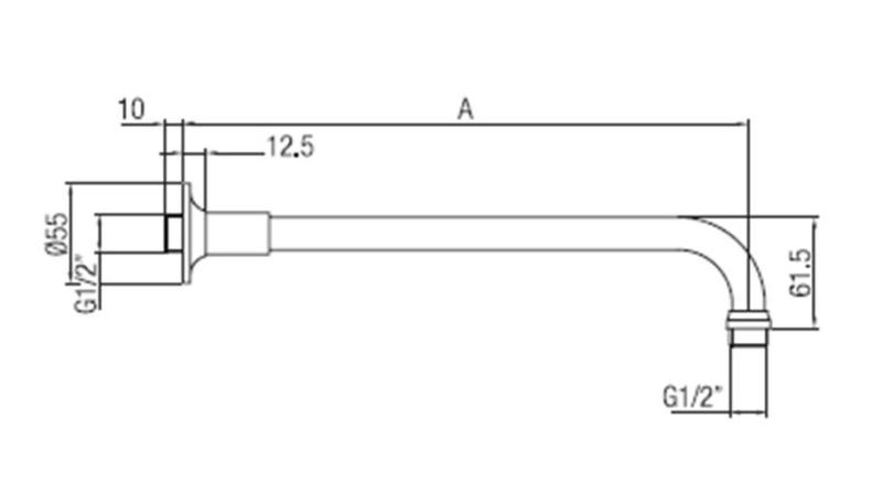 PB κλασικός βραχίονας ντους μπρούντζος 40εκ 1208898922