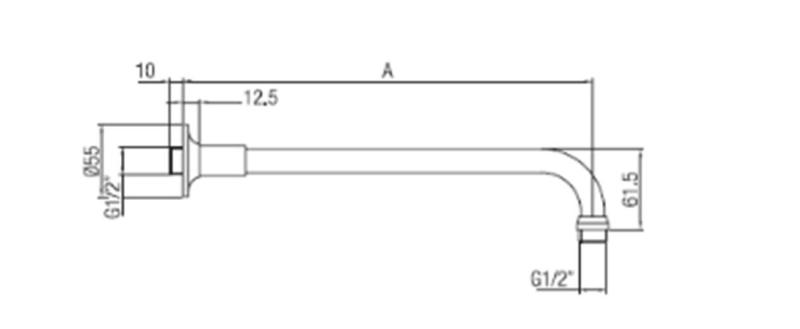 PB κλασικός βραχίονας ντους ανοξείδωτο ατσάλι 40cm 1208898932