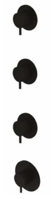 Waterevolution Flow ενσωματωμένος θερμοστάτης ντους με 3 βρύσες μαύρο ματ 1208916232