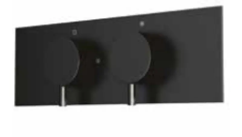 Waterevolution Flow ενσωματωμένος θερμοστάτης ντους με 1 βρύση και πλάκα στήριξης μαύρο ματ 1208916262