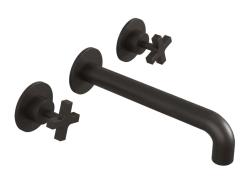 Waterevolution Cruz 3-οπών ενσωματωμένη βρύση νιπτήρα μαύρο ματ 19cm έξοδος 1208916572