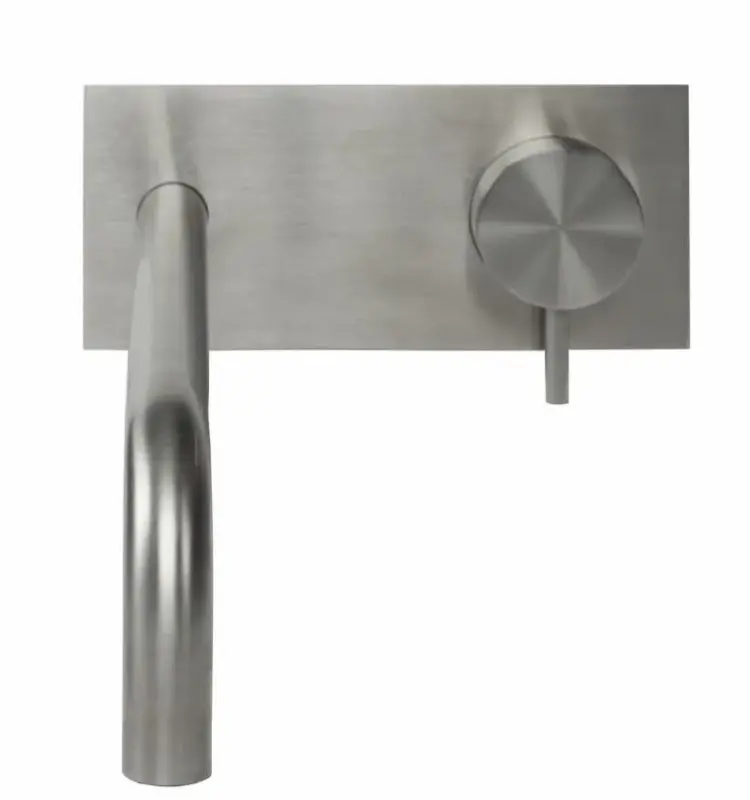 Waterevolution Flow ενσωματωμένη βρύση νιπτήρα με κάλυμμα, εξ ολοκλήρου από ανοξείδωτο ατσάλι, με έξοδο 25 cm T1161BIE-25