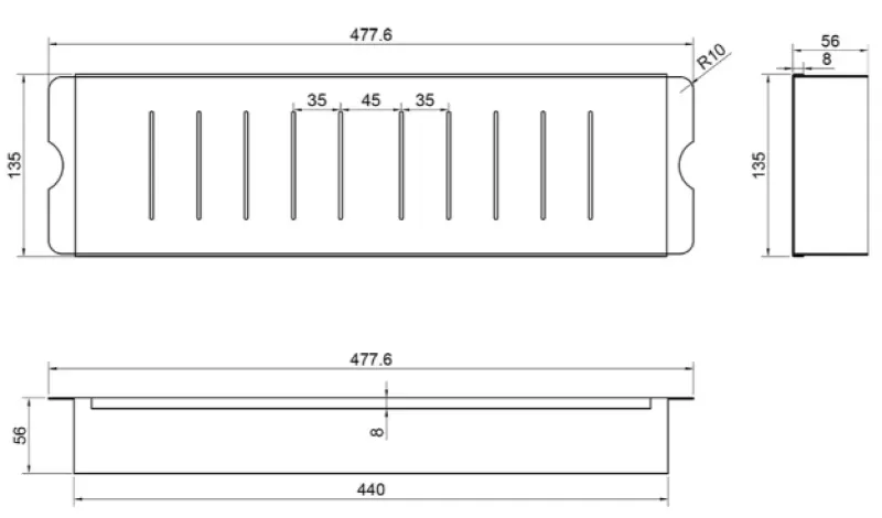 Caressi CACSD46 μαύρο 44cm ενθέτο καλάθι απορριμμάτων ανοξείδωτο ατσάλι 1208920600
