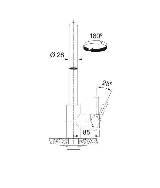 Φράνκε Μπαταρία Κουζίνας Kubus με αποσπώμενο ντους χεριού από ανοξείδωτο ατσάλι 115.0529.207