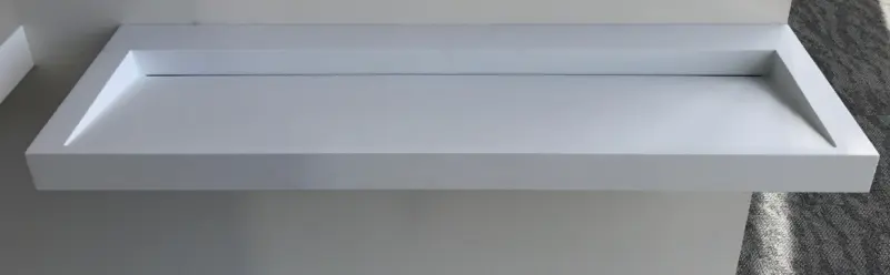 Solid-S Quatra νεροχύτης από στερεό επιφανειακό υλικό σε ματ λευκό χωρίς οπή για βρύση 160 x 45,5 x 8 εκ. 1208920888