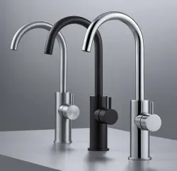 WaterEvolution Flow μπαταρία νιπτήρα ψηλό μοντέλο μαύρο ματ T1121FUPR