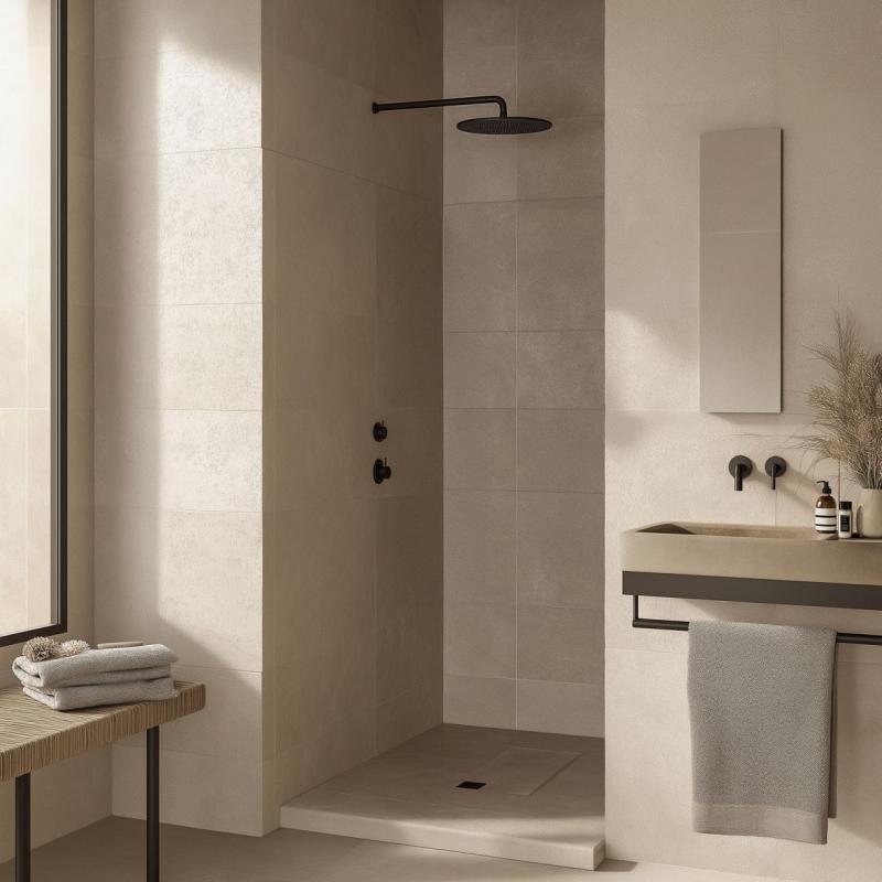 WaterEvolution Flow εντοιχισμένος θερμοστάτης ντους με 1 διακόπτη διακοπής μαύρο ματ 1208920977