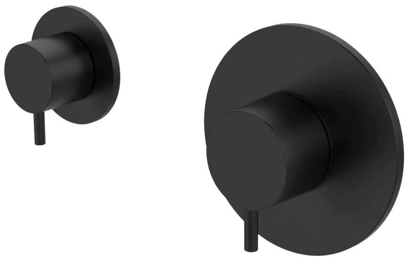 Εξέλιξη του νερού Flow εντοιχισμένη θερμοστάτης ντουζιέρας με 1 μοχλό εναλλαγής ματ μαύρο 1208920978