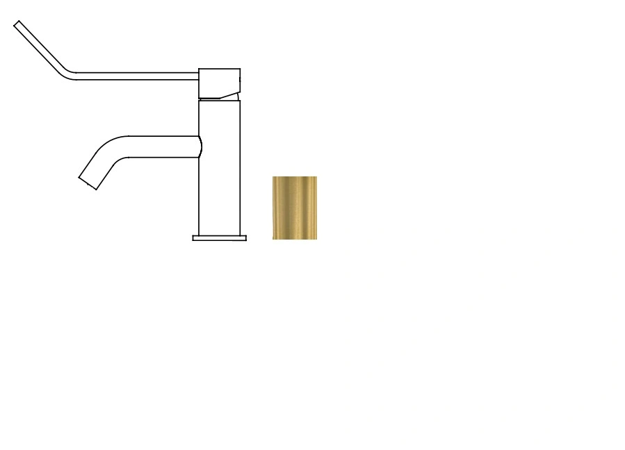 Waterevolution Flow μπαταρία νιπτήρα incl. click plug βουρτσισμένος ορείχαλκος T111LE