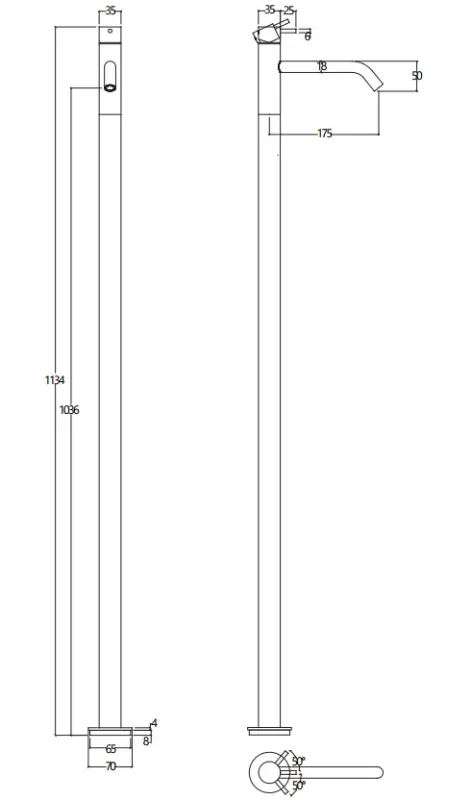 Επανάσταση στο νερό Flow αυτόνομη μπαταρία νιπτήρα από ανοξείδωτο χάλυβα T113IE