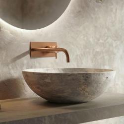 Waterevolution Flow ενσωματωμένη βρύση νιπτήρα με κάλυμμα PVD βουρτσισμένο χαλκό με έξοδο 21cm T1161CPE-21