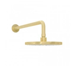 Waterevolution Flow κύρια ντουζιέρα 200mm με σύνδεση τοίχου Light Gold T1641WGE
