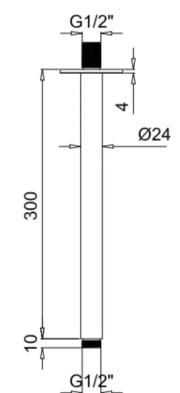 SB Rubinetterie Οικουμενικός βραχίονας ντους οροφής στρογγυλός 30cm χρώμα ματ λευκό 1208946685