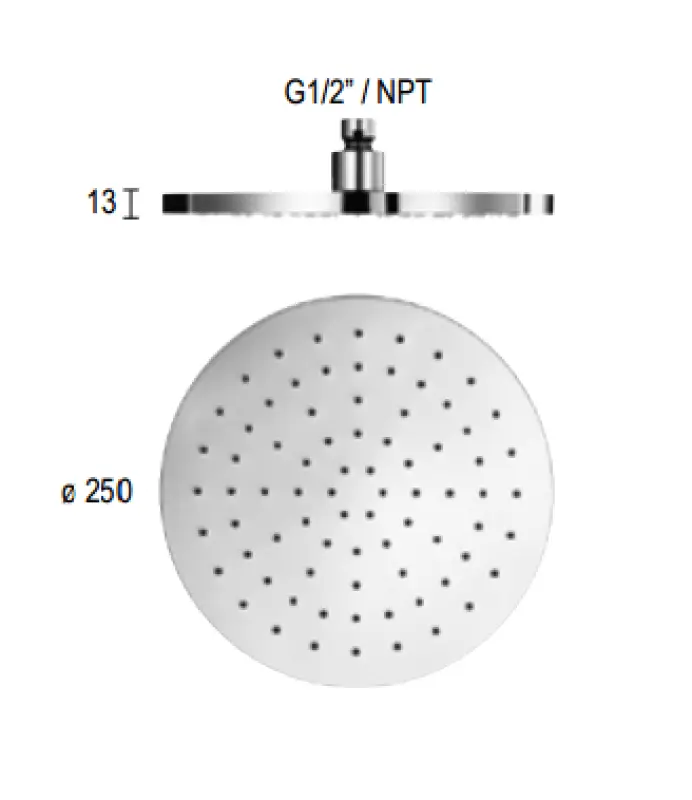 SB Rubinetterie Ντους βροχής Eco Air εξοικονόμησης νερού κεφαλή ντους 25 cm μέταλλο χρώμιο 1208946743