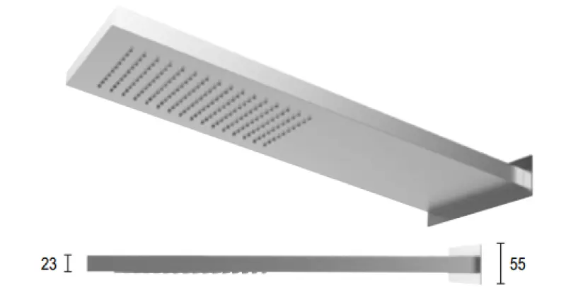 SB Square 316 Ντους βροχής με τοίχου σύνδεση κύρια κεφαλή ντους πλήρως από ανοξείδωτο ατσάλι 1208946748