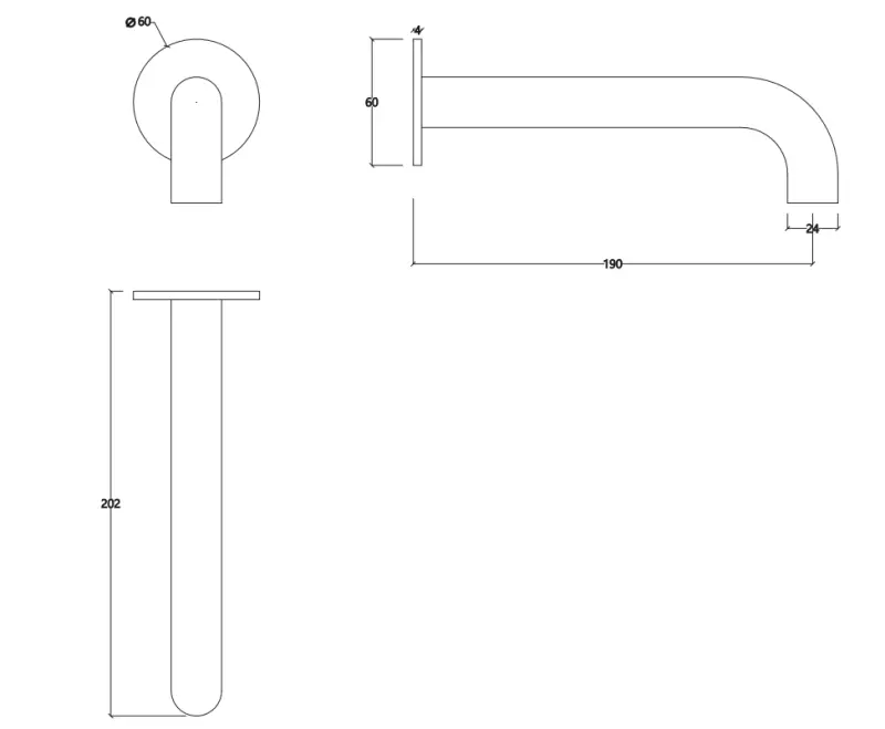 Waterevolution Flow στόμιο μπανιέρας ματ λευκό T167119BR μήκος στομίου 19cm