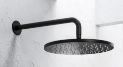 Waterevolution Flow κεφαλή ντους 300mm με επιτοίχια σύνδεση μαύρο ματ