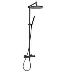 DEMM Shower συνδυασμός ντους θερμοστάτης με ντους βροχής μαύρο ματ 1208946968