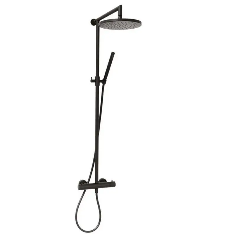 DEMM Shower συνδυασμός ντους θερμοστάτης με ντους βροχής μαύρο ματ 1208946968
