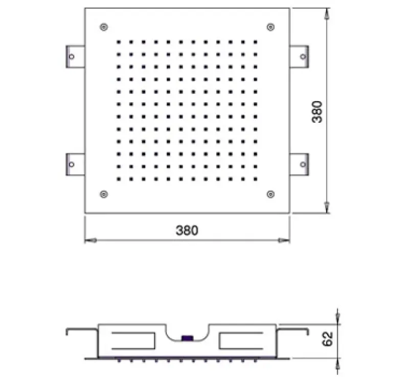 SB Square 316 Εντοιχιζόμενη Βροχή 38x38cm πλήρως από ανοξείδωτο χάλυβα 1208946996