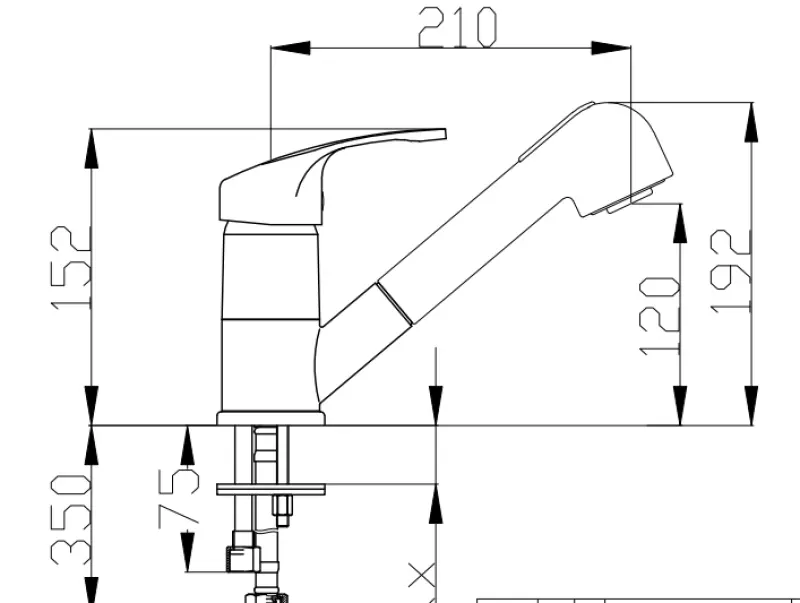 DEMM μπαταρία κουζίνας με αποσπώμενο στόμιο με λειτουργία ντους ψεκασμού χρώμιο 1208947359
