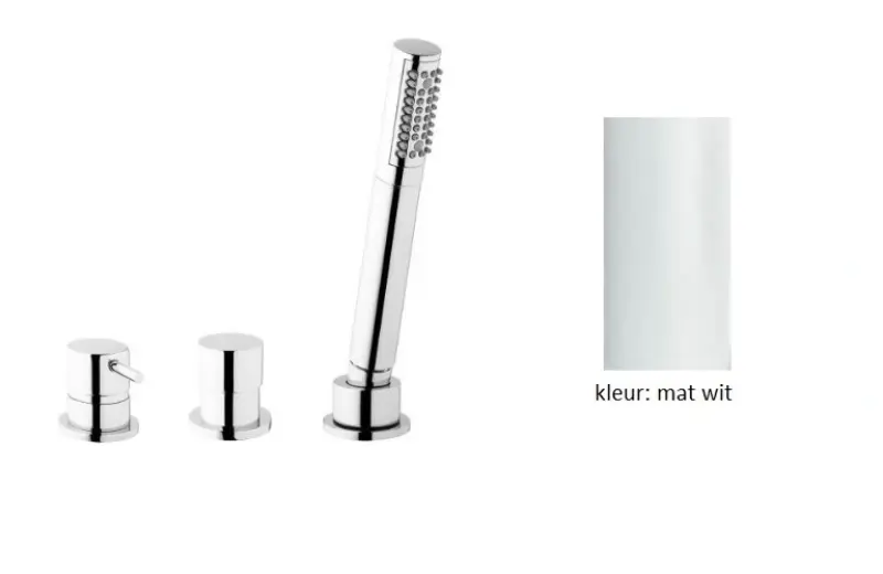 Water Evolution Μπαταρία μπανιέρας Flow 3 οπών για τοποθέτηση στο χείλος της μπανιέρας Ματ λευκό T138SBBR