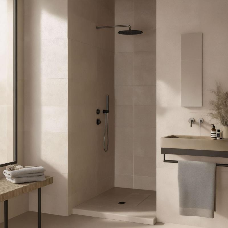 Waterevolution Flow ενσωματωμένος θερμοστάτης ντους με 1 διακόπτη gun metal 1208948849