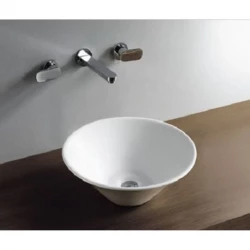 OUTLET Blusani Cera Στρογγυλός νιπτήρας 42x42x15cm λευκός BS204405