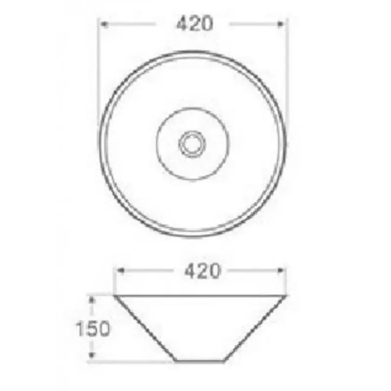 OUTLET Blusani Cera Στρογγυλός νιπτήρας 42x42x15cm λευκός BS204405